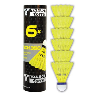 Badmintonball Tech 350, Nylonfederball, 6er Dose