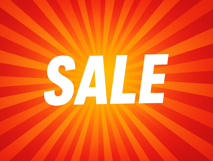 Kannst du mir ein bild für sale erstellen richtig auffällig das weiße schrifft drauf geht